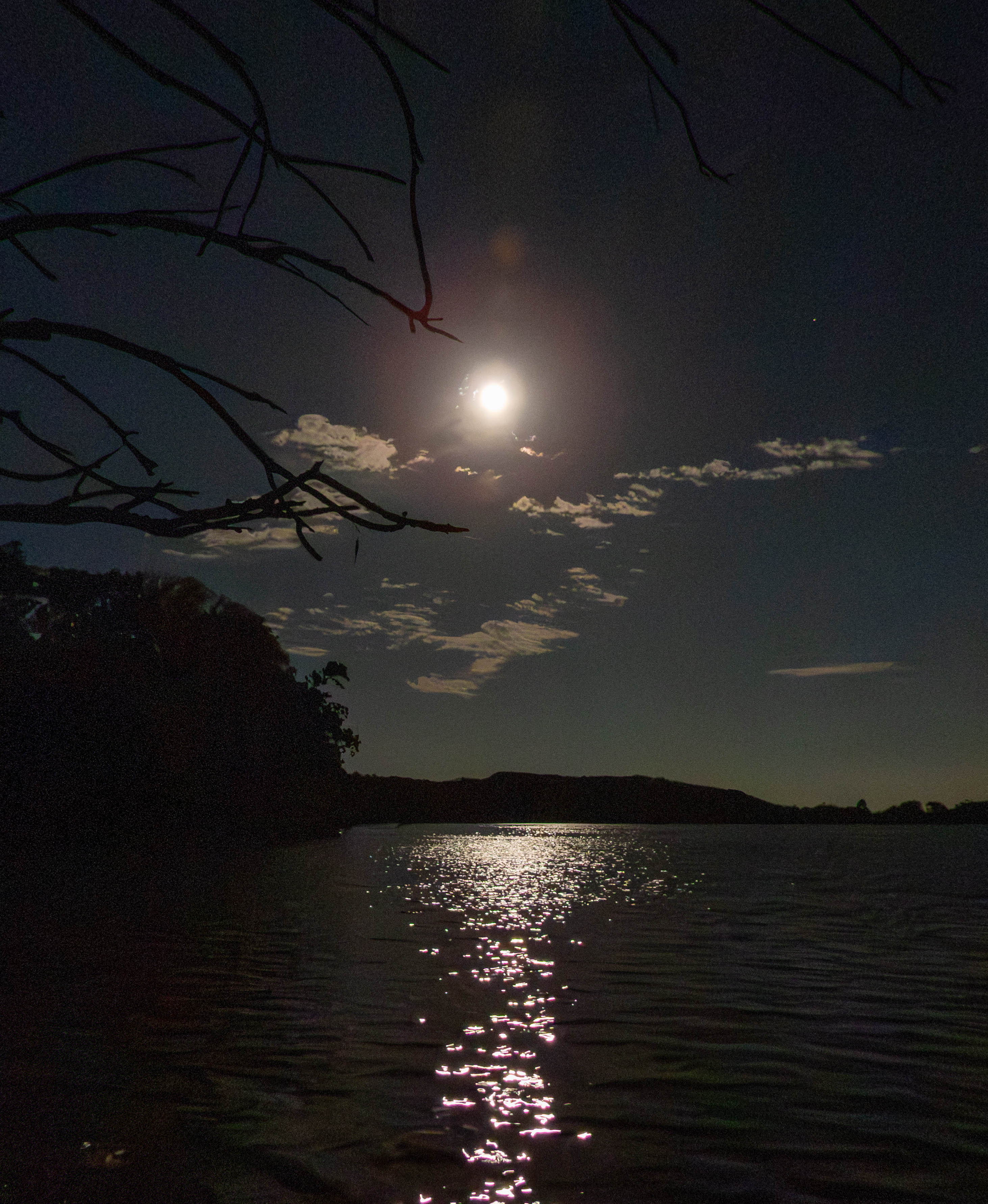 Moon over some water -- October 2025 Harvest Moon