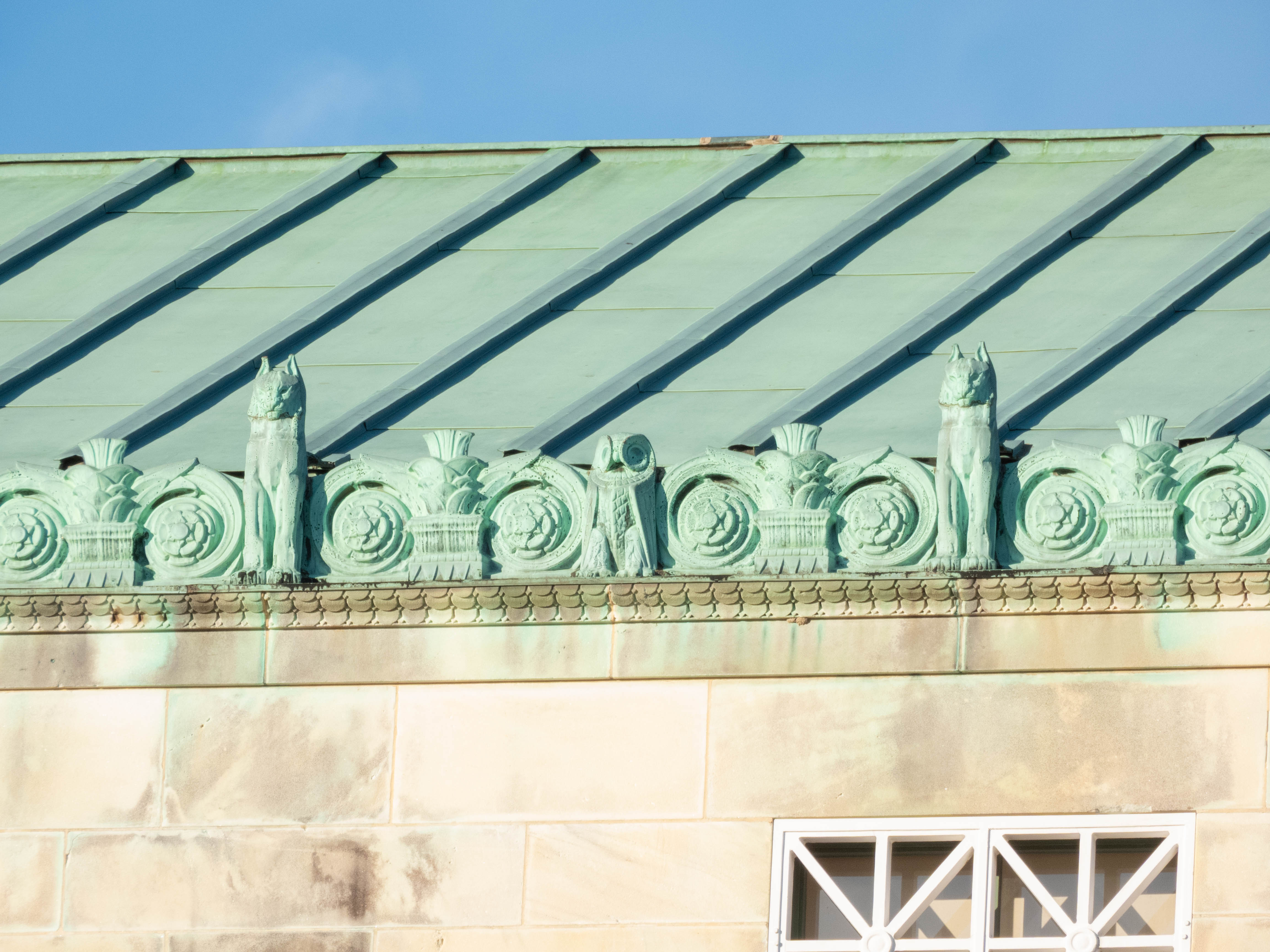 Some facades on a building I saw with a friend -- national academy or something? Has a statue of Albert Einstein in front.