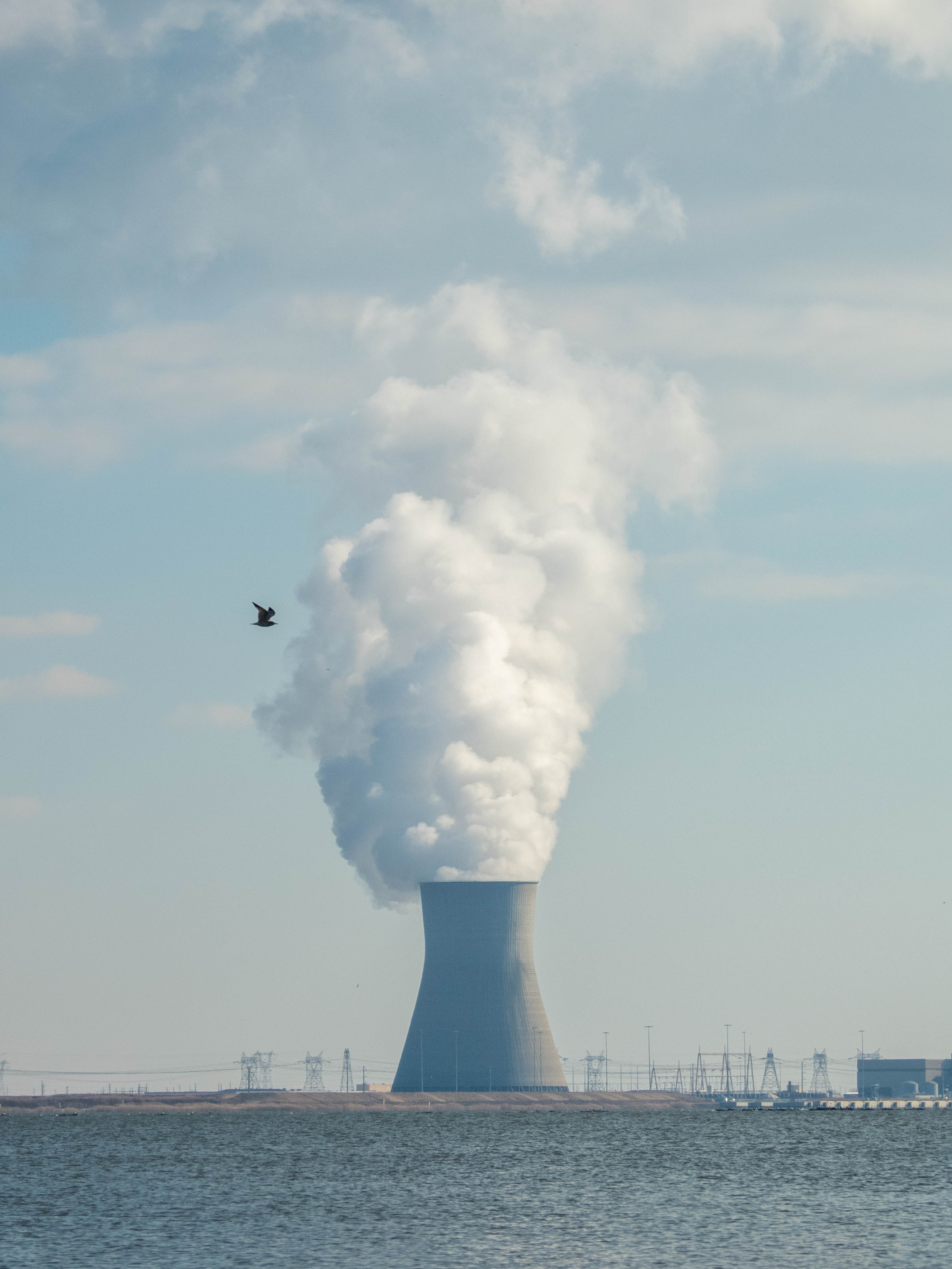 A nuclear power plant off the coast of Delaware. You can see it for miles.