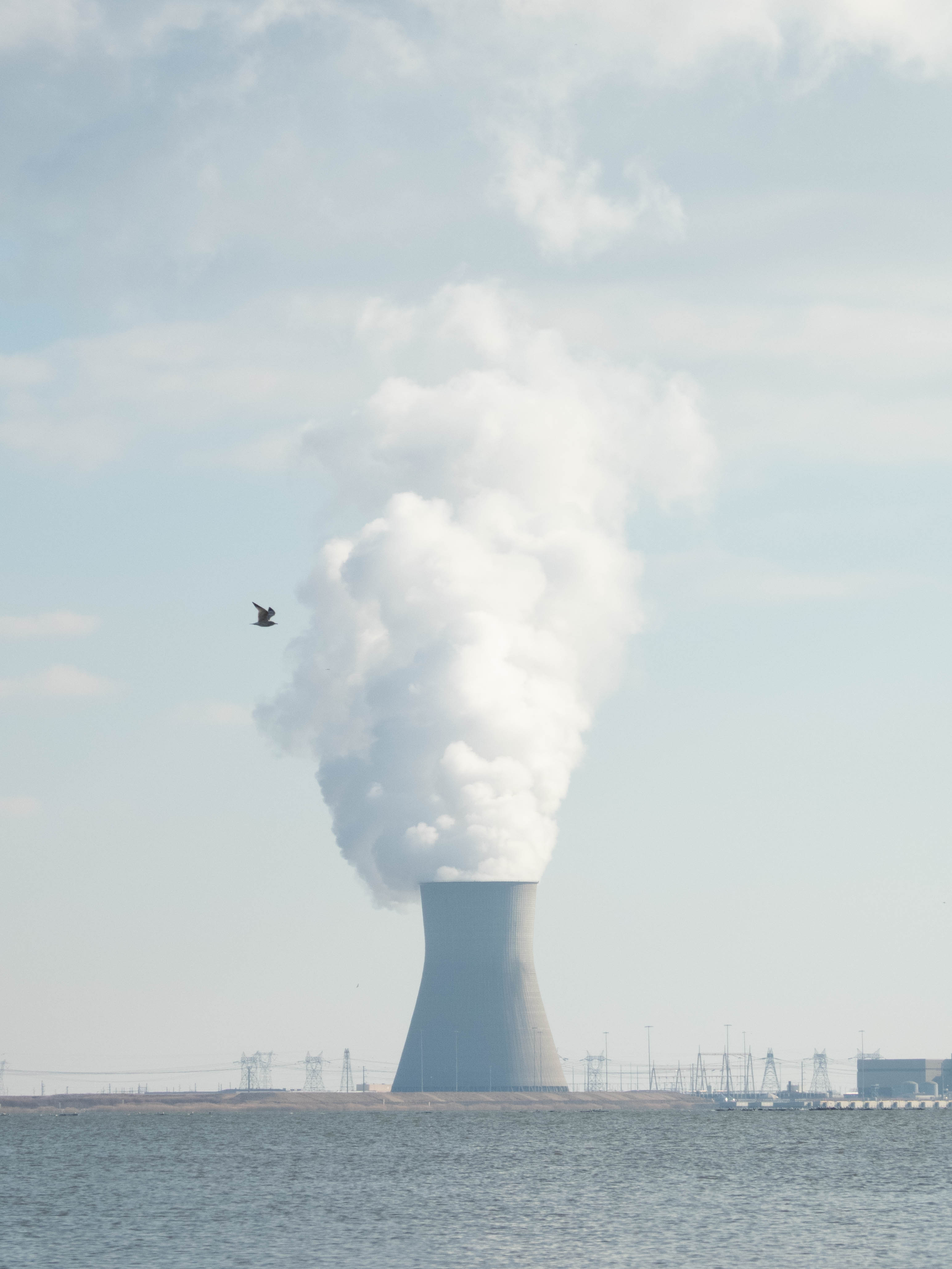 Unedited version of A nuclear power plant off the coast of Delaware. You can see it for miles.
