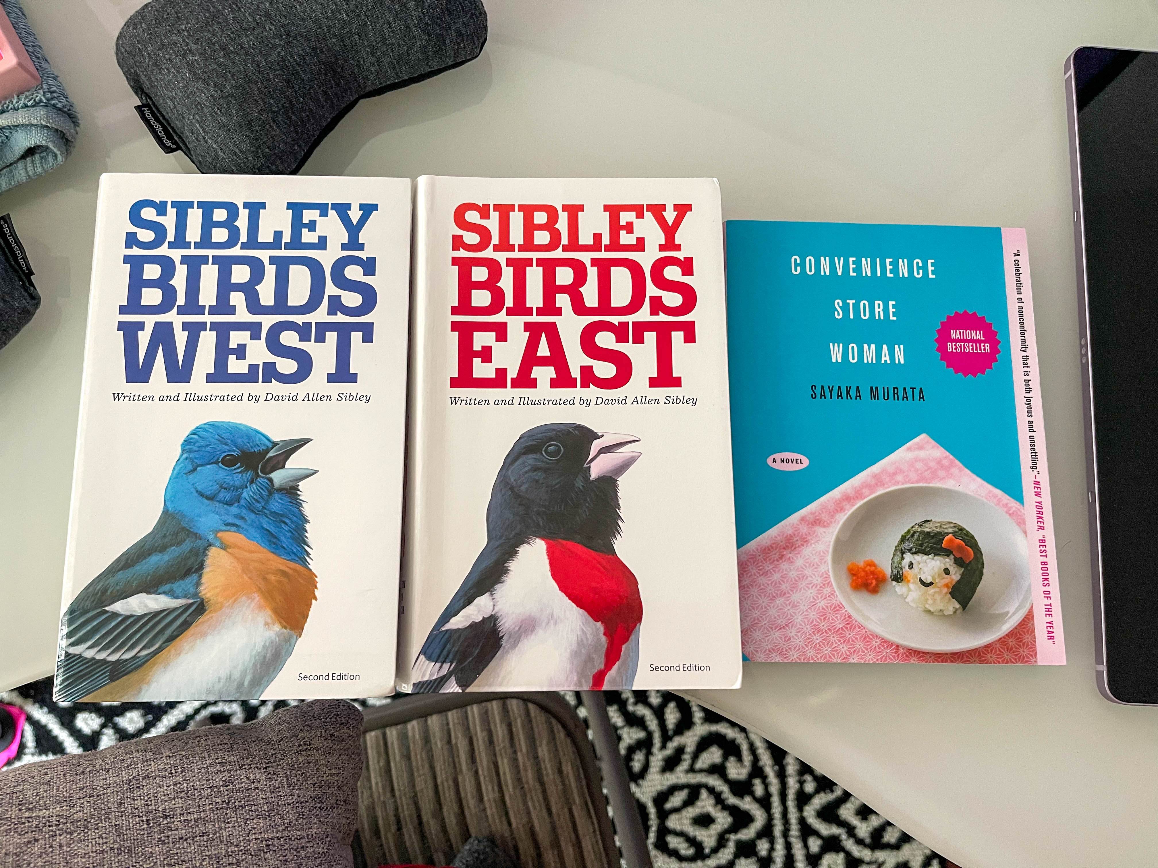 Set of books I bought -- two for birdwatching, one that I read for a class and really related to.