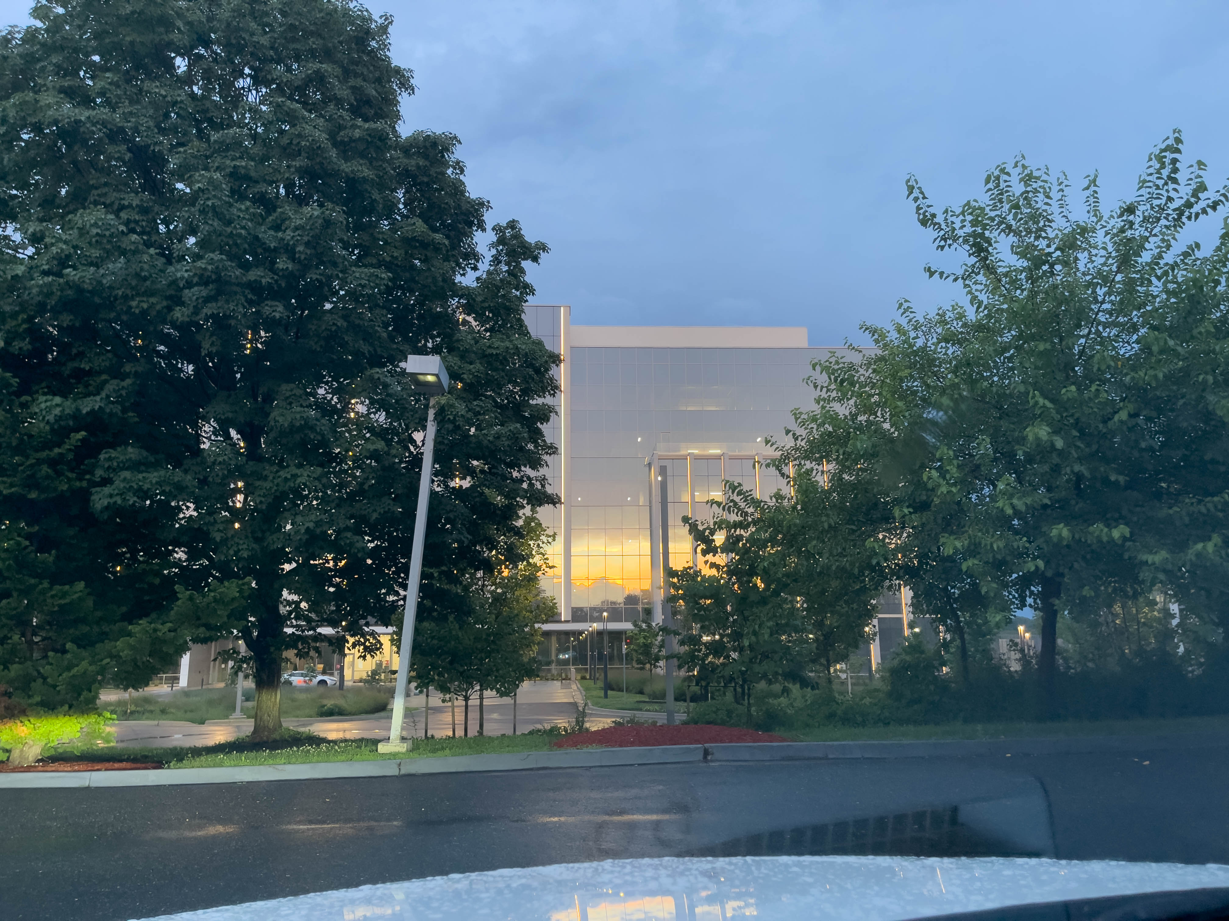 Unedited version of Sunset on a building.