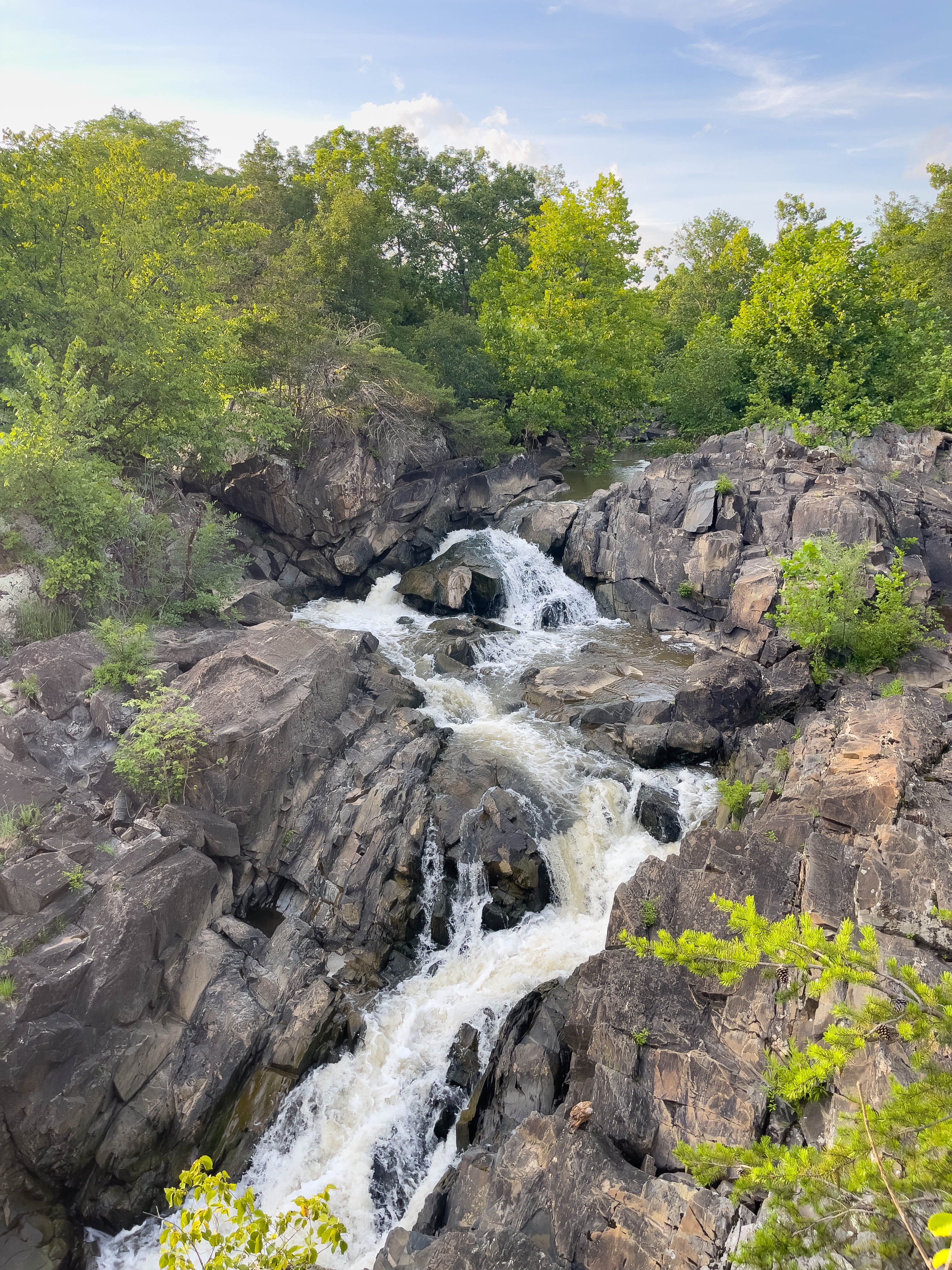 Mini waterfall at Great Falls -- repeat photo